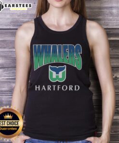 Alt Text: Vintage Hartford Whalers tank top featuring a classic sweep design, perfect for fans and collectors of hockey memorabilia.