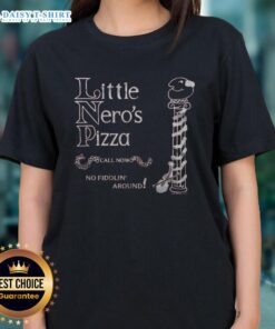 Alt Text: Awesome Home Alone Little Nero's Pizza Ladies Tee featuring iconic movie design, perfect for fans and collectors.