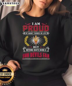 Arizona State Sun Devils fan sweatshirt showcasing pride in being a dedicated supporter of the team.