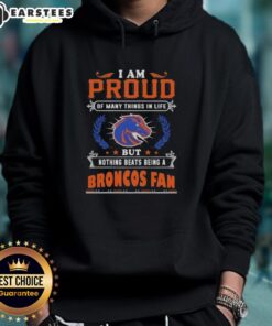 Alt Text: Boise State Broncos fan hoodie with 'Awesome I Am Proud Of Many Things' slogan, perfect for dedicated supporters.