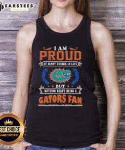 Alt Text: Florida Gators fan tank top featuring 'Proud Of Many Things In Life' design, perfect for sports enthusiasts.