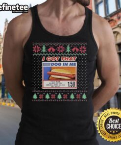 Awesome I Got That Dog In Me All Beef Hot Dog and 20oz Soda Christmas Ugly Tank Top design featuring festive graphics.
