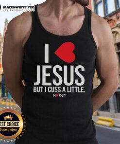 Awesome 'I Love Jesus But I Cuss A Little' Mercy Tank Top featuring a stylish design for casual wear.