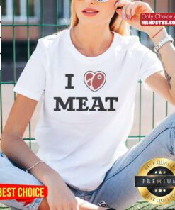 Funny ladies tee featuring 'Awesome I Love Meat' design, perfect for meat lovers and a humorous addition to any wardrobe.