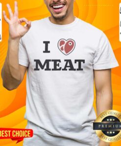 Awesome I Love Meat Funny T-Shirt featuring a humorous meat-themed graphic for meat lovers and BBQ enthusiasts.