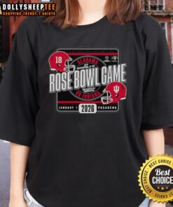 Awesome Indiana Football 2026 Rose Bowl Game head-to-head design on a stylish ladies tee shirt.