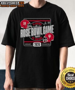 Awesome Indiana Football 2026 Rose Bowl Game Head To Head T-Shirt featuring team colors and logo design.