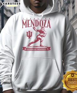 Alt Text: Awesome Indiana Football Fernando Mendoza Heisman Trophy Hoodie showcasing team pride and style for fans.