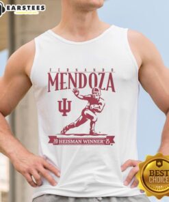 Alt Text: Awesome Indiana Football tank top featuring Fernando Mendoza and Heisman Trophy design for sports fans.