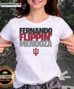 Awesome Indiana Hoosiers Football Ladies Tee featuring Fernando Flippin Mendoza, Player of the Year design.