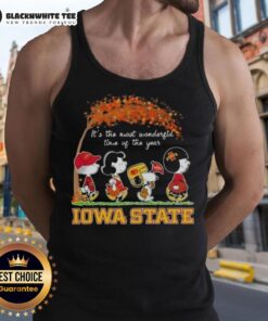 Awesome Iowa State Cyclones X Peanuts Snoopy tank top for autumn, celebrating the most wonderful time of the year.