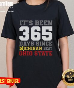 Awesome ladies tee celebrating 356 days since Michigan beat Ohio State, featuring bold graphics and vibrant colors.