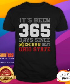 Awesome 'It's Been 356 Days Since Michigan Beat Ohio State' T-Shirt showcasing team pride and rivalry spirit.