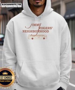 Awesome Jimmy Rogers Neighborhood gold hoodie worn by model, showcasing stylish design and vibrant color.