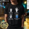 Awesome Kansas City Royals t-shirt featuring 'Nothing Beats Rock Beats Scissors Paper Beats Rock Scissors Beats Paper' design.
