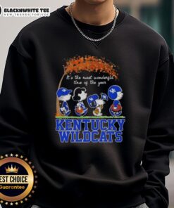 Kentucky Wildcats X Peanuts Snoopy sweatshirt for autumn, celebrating 'It's The Most Wonderful Time of The Year'.