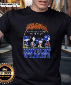 Kentucky Wildcats X Peanuts Snoopy And Friends autumn T-shirt featuring festive design, perfect for the holiday season.