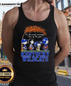 Kentucky Wildcats X Peanuts Snoopy tank top celebrating autumn with vibrant colors and festive designs, perfect for fall.