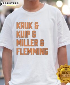 Awesome Kruk and Kuip and Miller and Flemming T-Shirt featuring vibrant graphics and bold colors, perfect for fans.