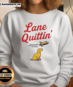 Lane Kiffin football coach sweatshirt featuring a dog and plane design, perfect for fans of Awesome Lane Quittin apparel.