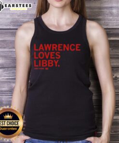 Awesome Lawrence loves Libby Fandel tank top featuring a vibrant design, perfect for casual summer wear.