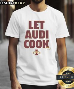 Alt Text: Awesome Let Audi Crooks Iowa State Cyclones Women's Basketball logo T-Shirt featuring vibrant team colors and design.