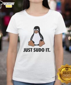 Awesome Linux Just Sudo It Ladies Tee featuring a stylish design perfect for female tech enthusiasts and Linux lovers.