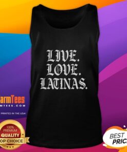 Alt Text: Awesome Live Love Latinas Gothic Font Tank Top in black, showcasing stylish design for Latina pride and fashion.