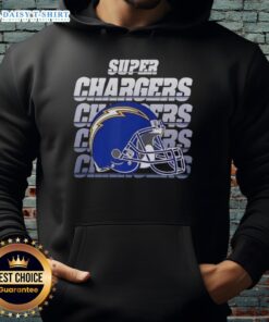 Los Angeles Chargers football hoodie featuring the Super Chargers helmet design, perfect for fans and game day.