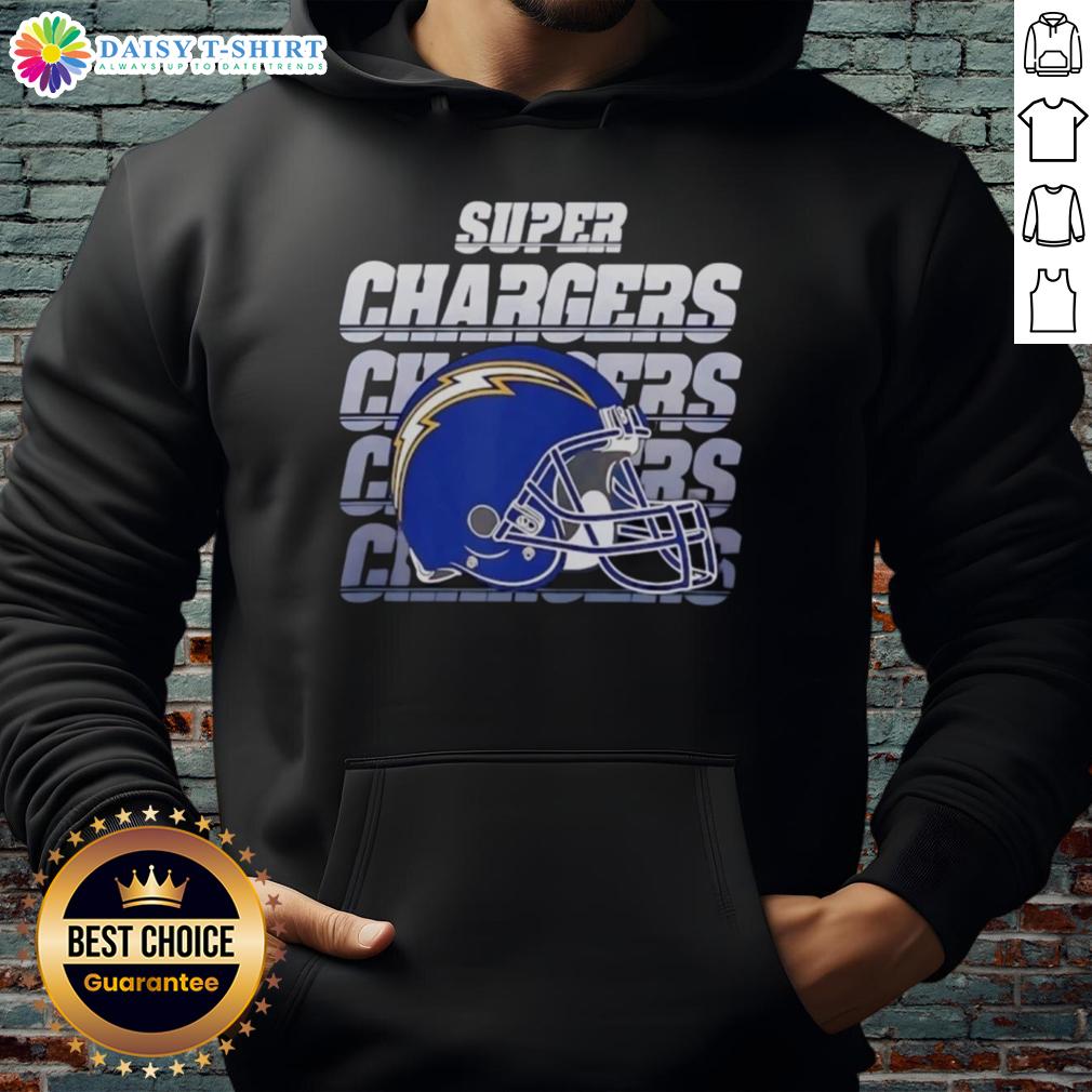 Awesome Los Angeles Chargers Football Super Chargers Helmet Hoodie Los Angeles Chargers football hoodie featuring the Super Chargers helmet design, perfect for fans and game day.
