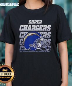 Stylish Los Angeles Chargers football tee featuring Super Chargers helmet design for ladies, perfect for game day.