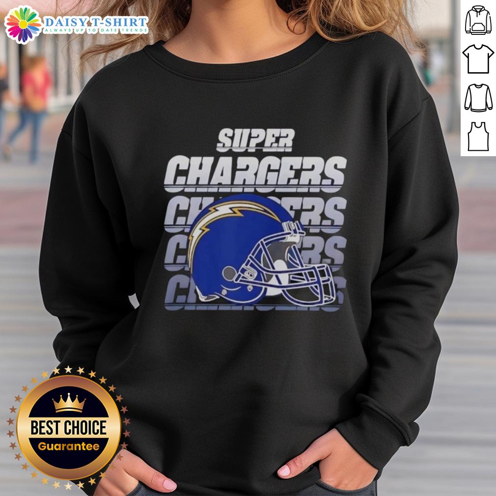 Awesome Los Angeles Chargers Football Super Chargers Helmet Sweatshirt Alt Text: Awesome Los Angeles Chargers football sweatshirt featuring Super Chargers helmet design, perfect for fans.