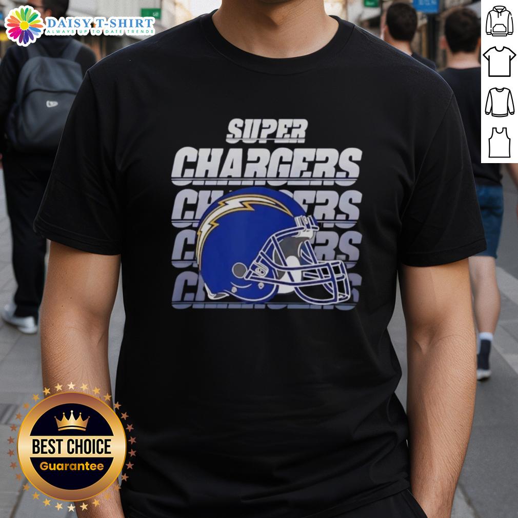 Awesome Los Angeles Chargers Football Super Chargers Helmet T Shirt Alt Text: Awesome Los Angeles Chargers Football Super Chargers helmet graphic on stylish t-shirt for fans.