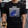 Alt Text: Awesome Los Angeles Chargers Football Super Chargers helmet graphic on stylish t-shirt for fans.