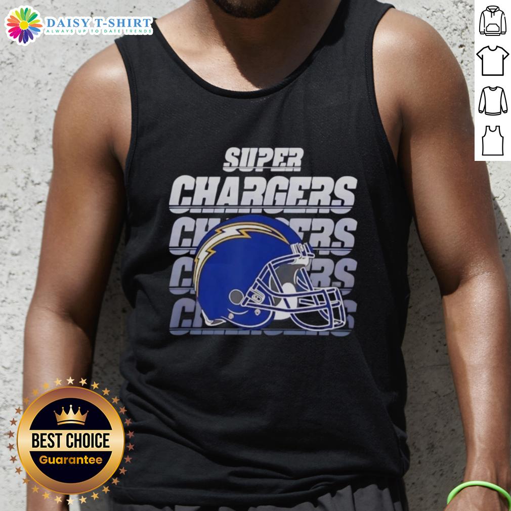 Awesome Los Angeles Chargers Football Super Chargers Helmet Tank Top Alt Text: Stylish Los Angeles Chargers football tank top featuring Super Chargers helmet design, perfect for game day wear.