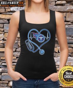 Awesome Love Tennessee Titans stethoscope headphones fans tank top for sports enthusiasts and team spirit.