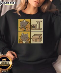 Awesome meme cat sweatshirt featuring a playful cat graphic, perfect for cat lovers and meme enthusiasts.