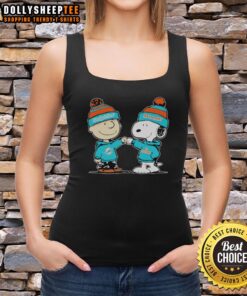 Awesome Miami Dolphins Snoopy and Charlie Brown best friends tank top featuring vibrant colors and fun graphics.