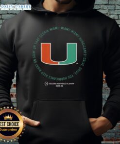 Awesome Miami Hurricanes hoodie celebrating their drive for the CFP 2025-26 championship. Perfect for fans!