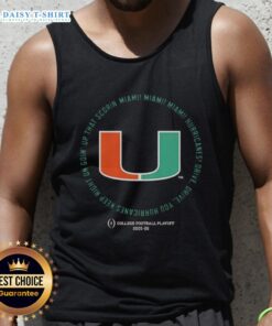 Miami Hurricanes tank top featuring 'Drive, Drive, Drive' slogan, perfect for fans supporting CFP 2025-26 season.