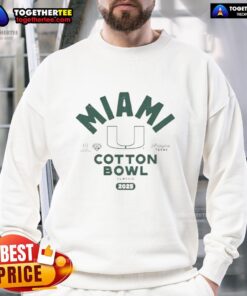 Awesome Miami Hurricanes Football 2025 Allstate Sugar Bowl sweatshirt in Arlington, Texas, featuring vibrant team colors.