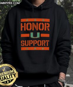Awesome Miami Hurricanes Honor Support Hoodie, featuring bold team colors and logo, perfect for fans and game day wear.
