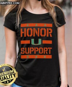 Awesome Miami Hurricanes Honor Support Ladies Tee in vibrant colors, perfect for fans showing team pride and style.