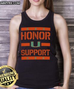 Alt Text: Awesome Miami Hurricanes Honor Support Tank Top showcasing team pride and vibrant colors for fans.