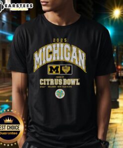Awesome Michigan Wolverines Cheez-It Citrus Bowl 2025 T-Shirt featuring bold graphics and team colors for fans.