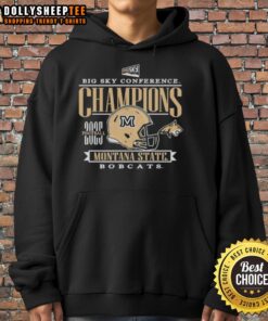 Montana State Bobcats 2025 Big Sky Conference Football Champions hoodie featuring a stylish helmet design.