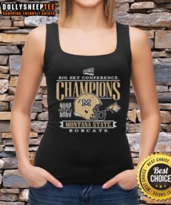Alt Text: Awesome Montana State Bobcats 2025 Big Sky Conference Football Champions tank top showcasing team spirit.