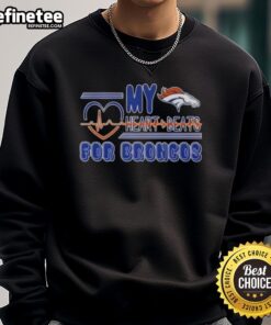 Alt Text: Awesome My Heart Beats for Denver Broncos football sweatshirt in vibrant colors, perfect for fans cheering on their team.