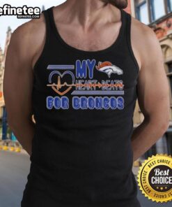 Awesome My Heart Beats for Denver Broncos football tank top featuring a bold design perfect for fans.