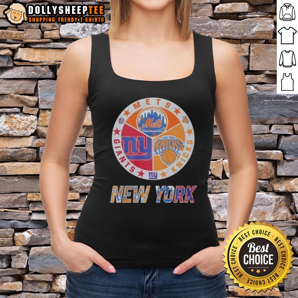 Awesome New York Knicks New York Mets New York Giants Mashup Logo Tank Top Awesome New York Knicks, Mets, Giants mashup logo tank top showcasing team spirit and style for sports fans.